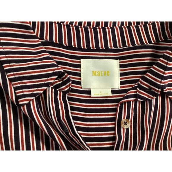 Maeve Anthropologie striped button-down shirt size L - Picture 4 of 5